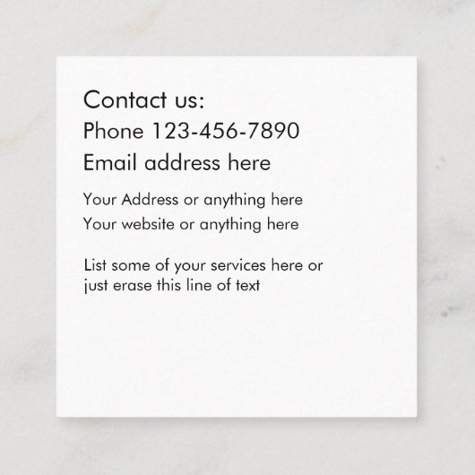 ユニークな配管のサービス業カード スクエア名刺 (裏面)