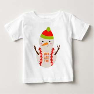 ユニークな野球スノーマン子供用Tシャツ ベビーTシャツ