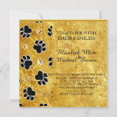 ユニークな金ゴールドホイルdagの足の歓喜のおもしろい 招待状 (正面)