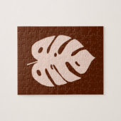 ユニークな銅のMonsteraの熱帯プラント設計 ジグソーパズル (横)