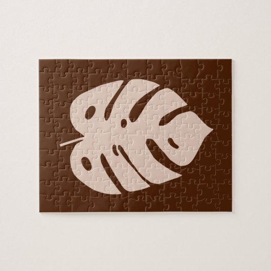 ユニークな銅のMonsteraの熱帯プラント設計 ジグソーパズル (横)