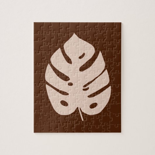 ユニークな銅のMonsteraの熱帯プラント設計 ジグソーパズル (縦)