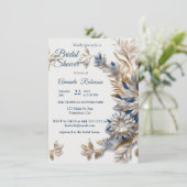 ユニークな雪の結晶のフェスティブな冬のデザイン 招待状 (スタンド正面)