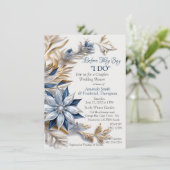 ユニークな雪の結晶のフェスティブな冬のデザイン 招待状 (スタンド正面)