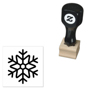 ユニークな雪の結晶マークの木製ゴムスタンプ ラバースタンプ