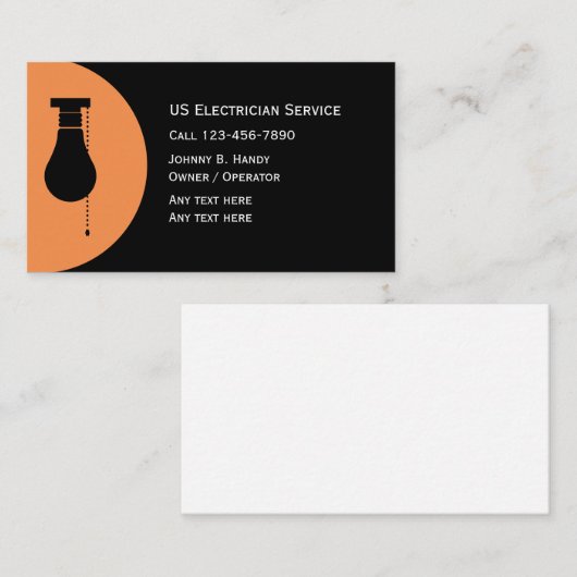ユニークな電気技師の名刺 名刺 (正面/裏面)