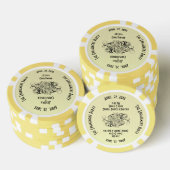 ユニークな黄色のエンゲージメントパーティー招待状 ポーカーチップ (積み重ね)