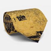 ユニークな黒および金ゴールドグランジなパターンスタイル ネクタイ (ロール)