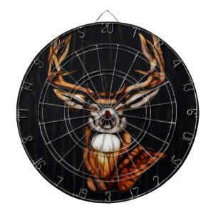 ユニークな黒く暗い木の木製のシカの素朴な国 ダーツボード