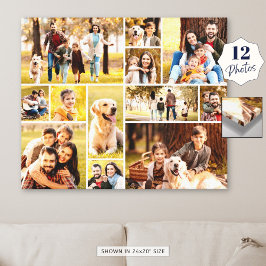 ユニークな12枚の写真のコラージュ ミニマル シンプル キャンバスプリント