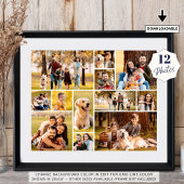 ユニークな12枚の写真コラージュ シンプル ポスター