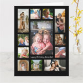 ユニークな12枚の写真コラージュ ミニマル シンプルなモノтаж カード (黄色い花)