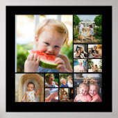 ユニークな12枚の写真コラージュ ミニマル シンプルなモノтаж ポスター (正面)