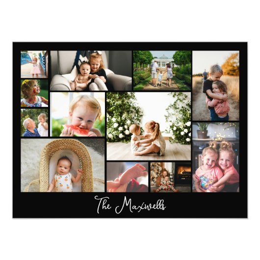 ユニークな12枚の写真コラージュ ミニマル シンプルなモノタープ フォトプリント            (正面)