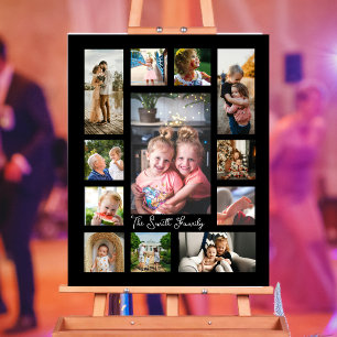 ユニークな12枚の写真コラージュ ミニマル シンプルなモノタープ ポスター