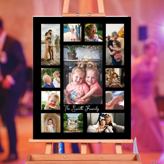 ユニークな12枚の写真コラージュ ミニマル シンプルなモノタープ ポスター