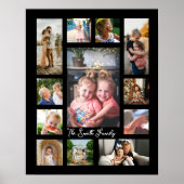 ユニークな12枚の写真コラージュ ミニマル シンプルなモノタープ ポスター (正面)