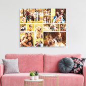 ユニークな12枚の写真コラージュ ミニマル シンプル キャンバスプリント (インサイチュ (リビング))