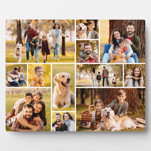 ユニークな12枚の写真コラージュ ミニマル シンプル フォトプラーク (正面)