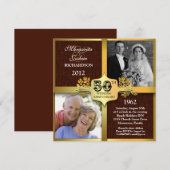 ユニークな2枚の写真 50周年招待状 招待状 (正面/裏面)