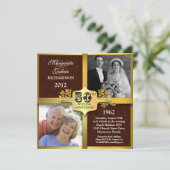 ユニークな2枚の写真 50周年招待状 招待状 (スタンド正面)