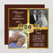 ユニークな2枚の写真 50周年記念招待状 招待状 (正面/裏面)