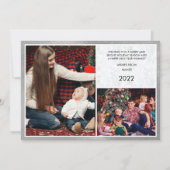 ユニークな4枚の写真グリッド 4枚の写真のコラージュ ホリデー招待状 招待状 (裏面)