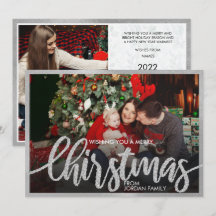 ユニークな4枚の写真グリッド 4枚の写真コラージュ ホリデー招待状