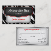 ユニークな"ふくらんでいる"シマウマのプリントのアポイントメントカード 予約カード (正面/裏面)