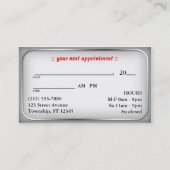 ユニークな"ふくらんでいる"シマウマのプリントのアポイントメントカード 予約カード (裏面)