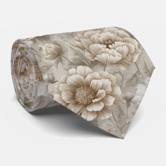 ユニークな groom への贈り物 - 牡丹の花 ネクタイ (ロール)