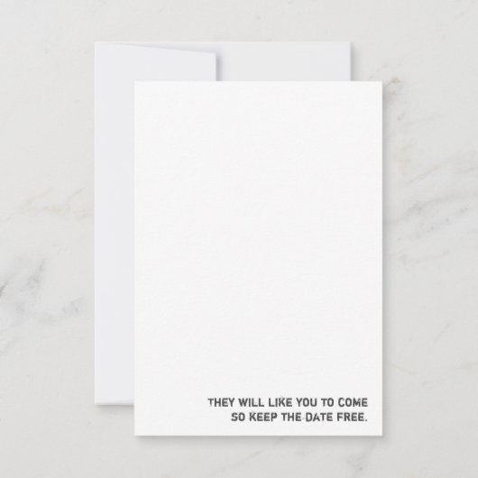 ユニークな Save the Date カスタム写真 招待状 (裏面)