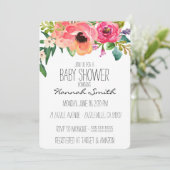 ユニークなBohoの花のベビーシャワーの招待状 招待状 (スタンド正面)