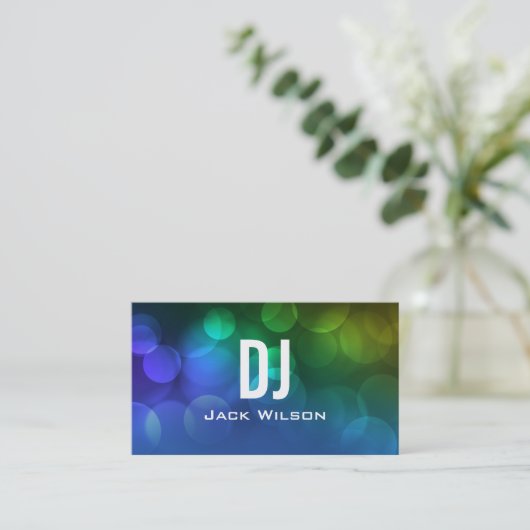 ユニークなDJの名刺|の青 名刺 (スタンド正面)