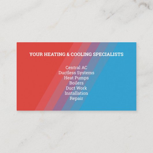 ユニークなHVACの赤および青 名刺 (裏面)