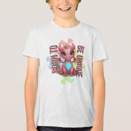 ユニークに生まれて可愛いピンクのドラゴン - インスピレーション トライブレンドTシャツ