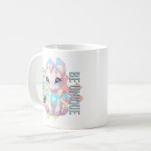 ユニークに生まれて ドラゴンデザイン – 自閉症啓発 コーヒーマグカップ (正面左)