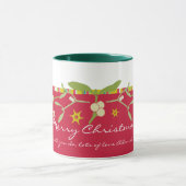 ユニークに設計された赤い感謝していクリスマグ マグカップ (中央)