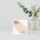 ユニークはっきりしたカスタム幾何モダン法 スクエア名刺 (スタンド正面)