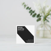 ユニークはっきりしたカスタム幾何モダン法 スクエア名刺 (スタンド正面)