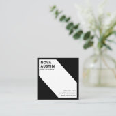 ユニークはっきりしたカスタム幾何モダン法 スクエア名刺 (スタンド正面)