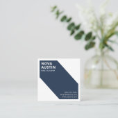 ユニークはっきりしたカスタム幾何モダン法 スクエア名刺 (スタンド正面)