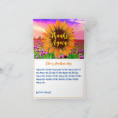 ユニークひまわり(キュート感謝していメッセージ)美しい サンキューカード (内部)