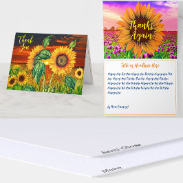 ユニークひまわり(キュート感謝していメッセージ)美しい サンキューカード