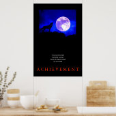 ユニークやる気を起こさせる達成ウルフプリント ポスター (キッチン)