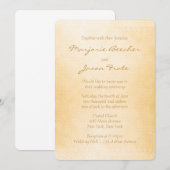ユニークろうけつ染めフローラ結婚式招待状ブラウン 招待状 (正面/裏面)