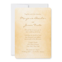 ユニークろうけつ染めフローラ結婚式招待状ブラウン