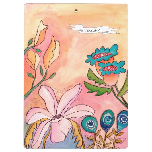 ユニークアーティス絵を描トのファンタジーパーソナライズされた クリップボード (裏面)