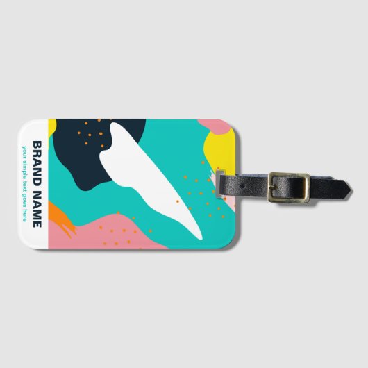 ユニークアートカラフル抽象芸術 ラゲッジタグ (正面横)