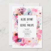 ユニークアート抽象芸術色フローラ結婚の 招待状 (正面)